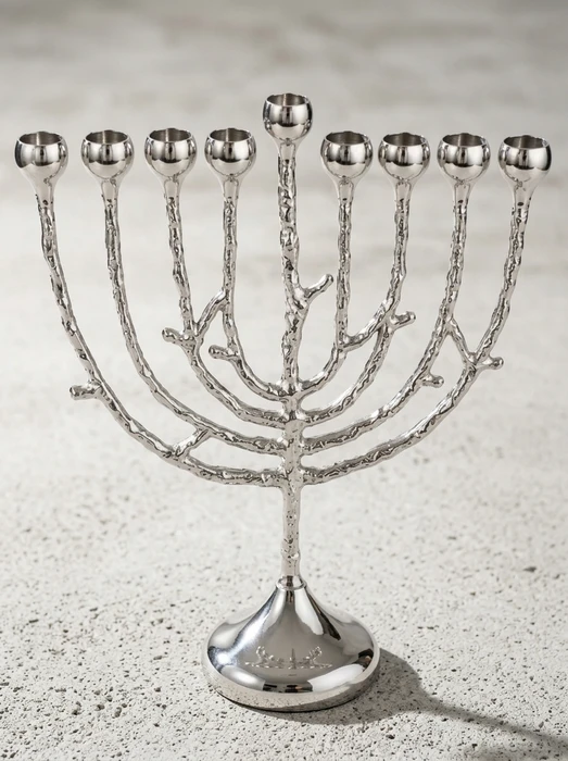 חנוכייה 45 ס׳׳מ דגם ״עץ״ כסף