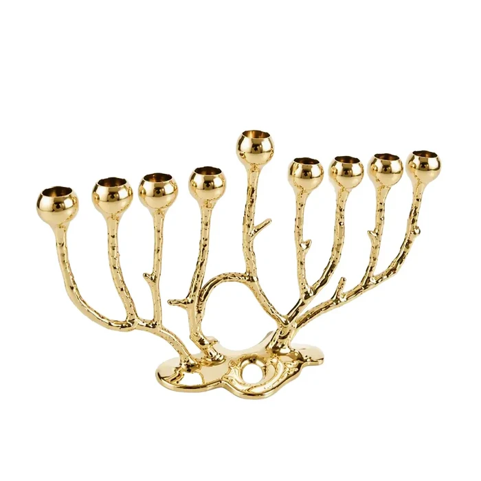 חנוכייה 23 ס׳׳מ דגם ״עץ״ זהב