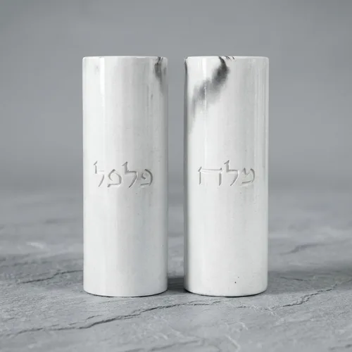 סט מלח ופלפל מבטון – שיש