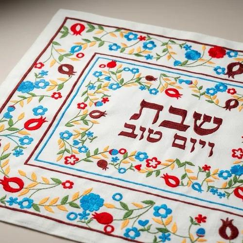 כיסוי חלה “שבת ויום טוב” – צבעוני