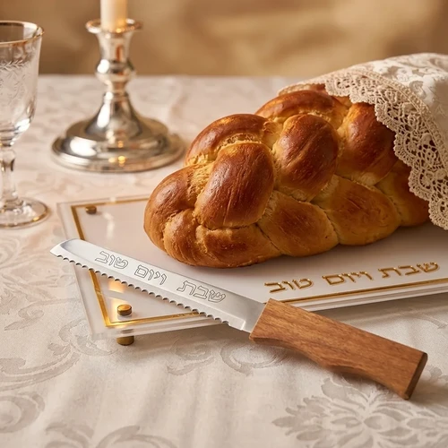 סכין לחלה מעץ ״שבת ויום טוב״