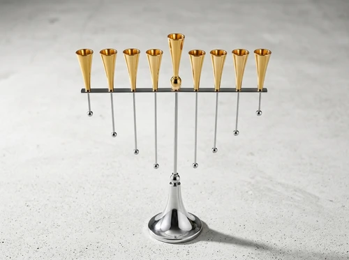 חנוכייה 41 ס׳׳מ דגם ״נטיפים״ זהב כסף